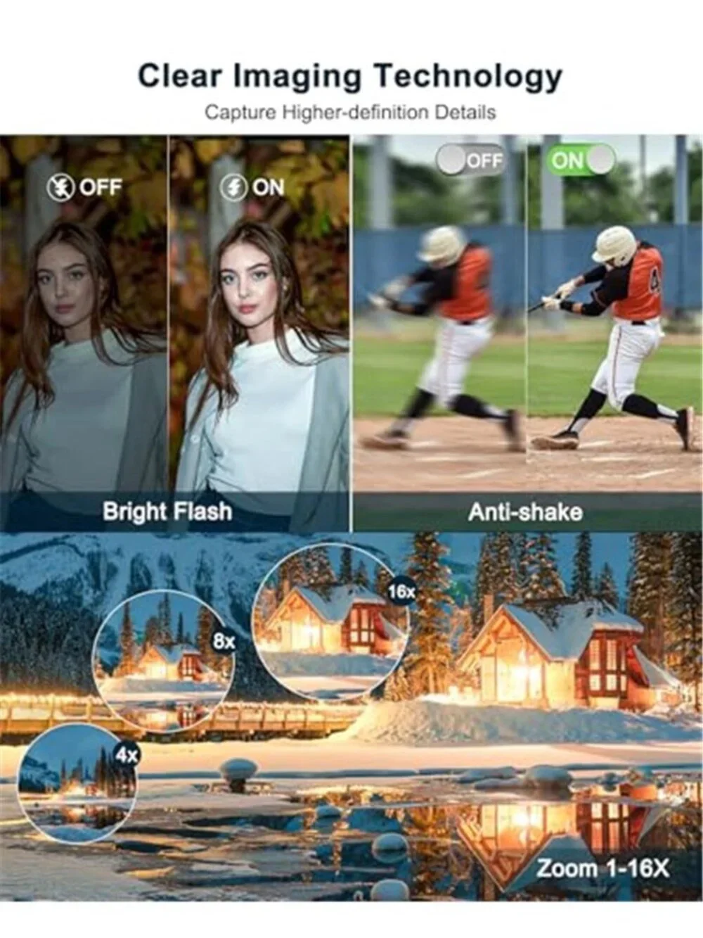 4K Digital Camera for Beginners & Teens, with Flip Screen, 32G Card